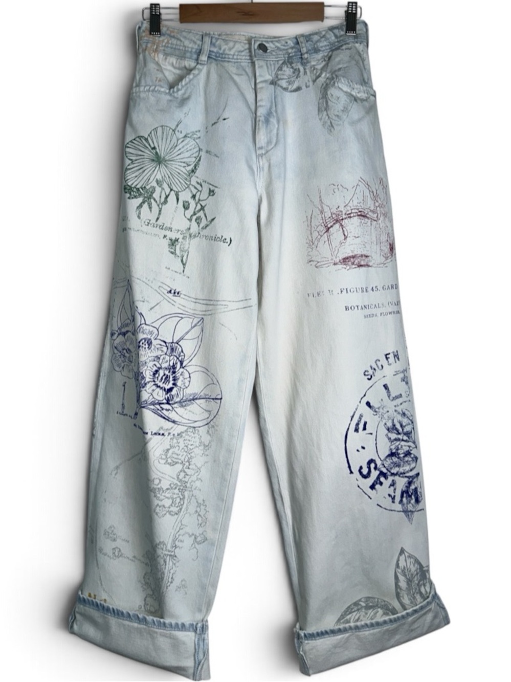 Anthropologie Pilcro Mid-Rise Slouchy Wide-Leg Cuffed Jeans - Picture 6 of 16